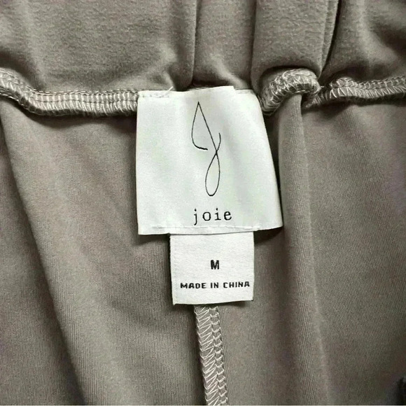 Joie Casual Pants High Rise Straight Boho Gray Women Sz Medium Drawstring $180 - Picture 11 of 16